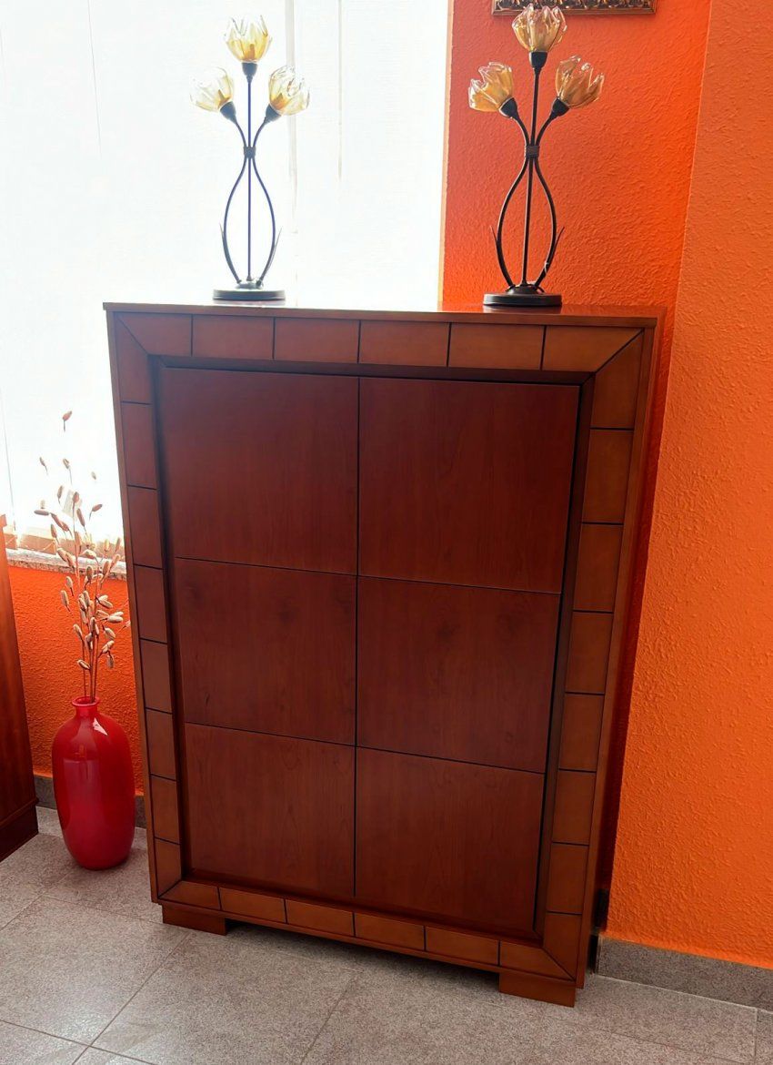Mueble zapatero moderno de madera maciza